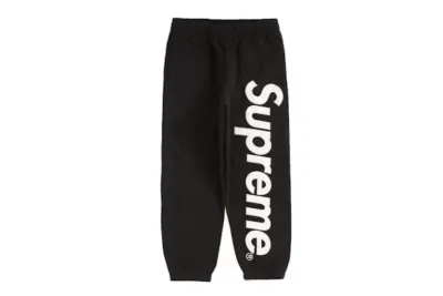 Supreme Satin Appliqué Sweatpant Black pants 01