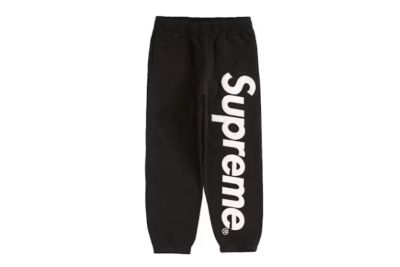 Supreme Satin Appliqué Sweatpant Black pants 01