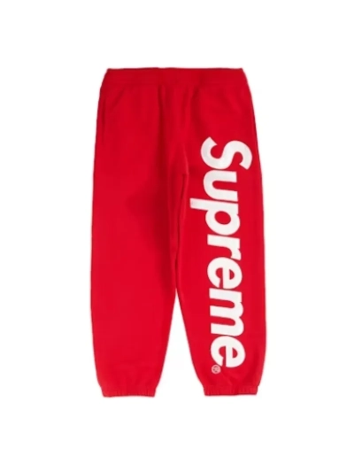 Supreme Satin Appliqué Sweatpant Red pants 01