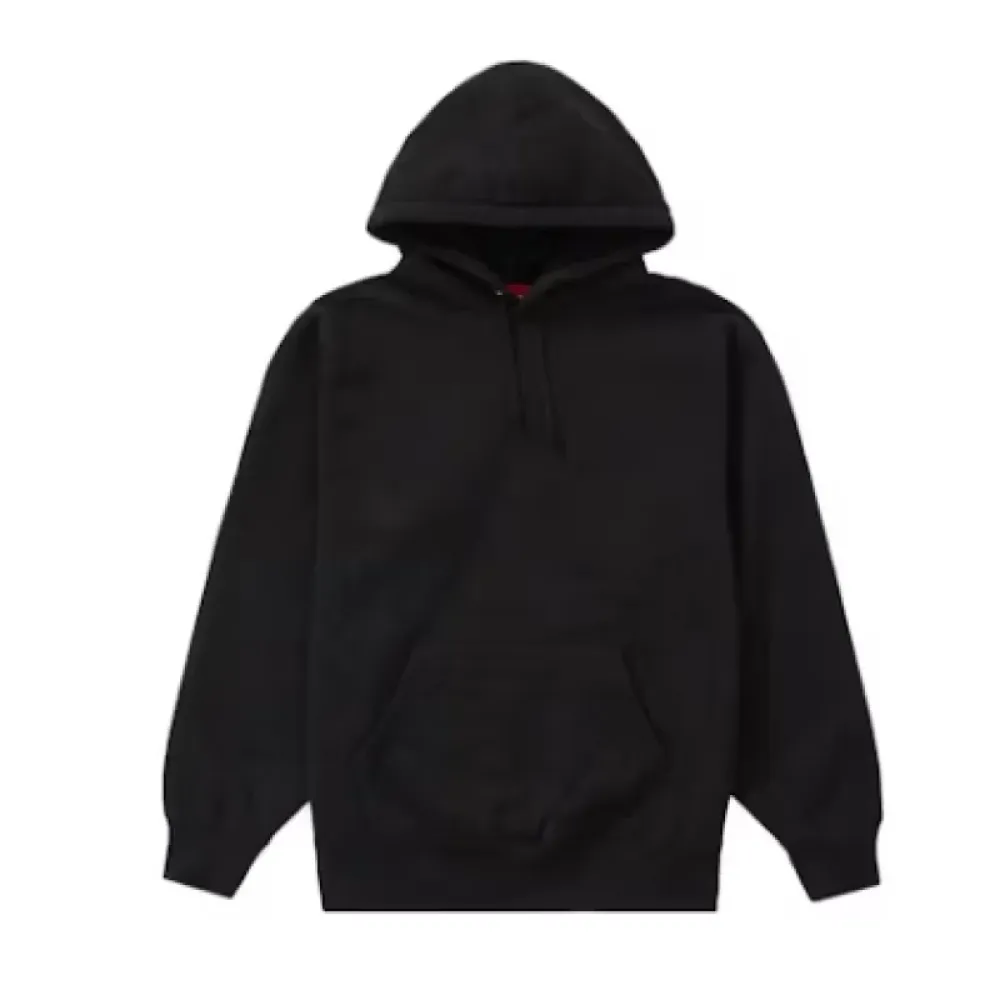 Supreme Satin Applique Hoodie Sweatshirt Black