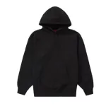 Supreme Satin Applique Hoodie Sweatshirt Black