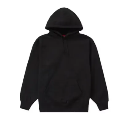 Supreme Satin Applique Hoodie Sweatshirt Black 02