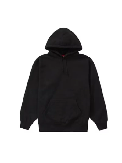 Supreme Satin Applique Hoodie Sweatshirt Black 02
