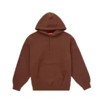 Supreme Satin Applique Hoodie Sweatshirt Brown