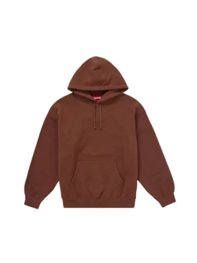 Supreme Satin Applique Hoodie Sweatshirt Brown 02