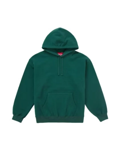 Supreme Satin Applique Hoodie Sweatshirt Dark Green 02