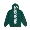 Supreme Satin Applique Hoodie Sweatshirt Dark Green