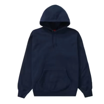 Supreme Satin Applique Hoodie Sweatshirt Navy 02