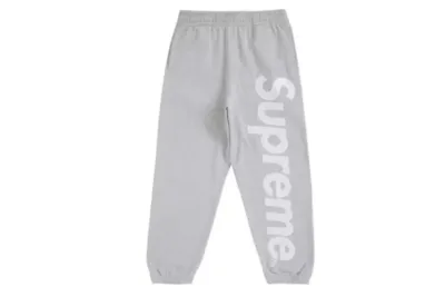 Supreme Satin Applique Sweatpant (FW24) Heather Grey pants 01