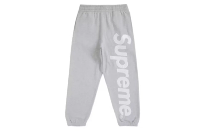 Supreme Satin Applique Sweatpant (FW24) Heather Grey pants 01
