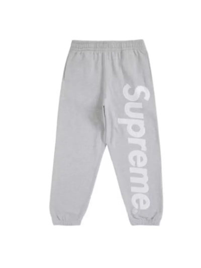 Supreme Satin Applique Sweatpant (FW24) Heather Grey pants 01