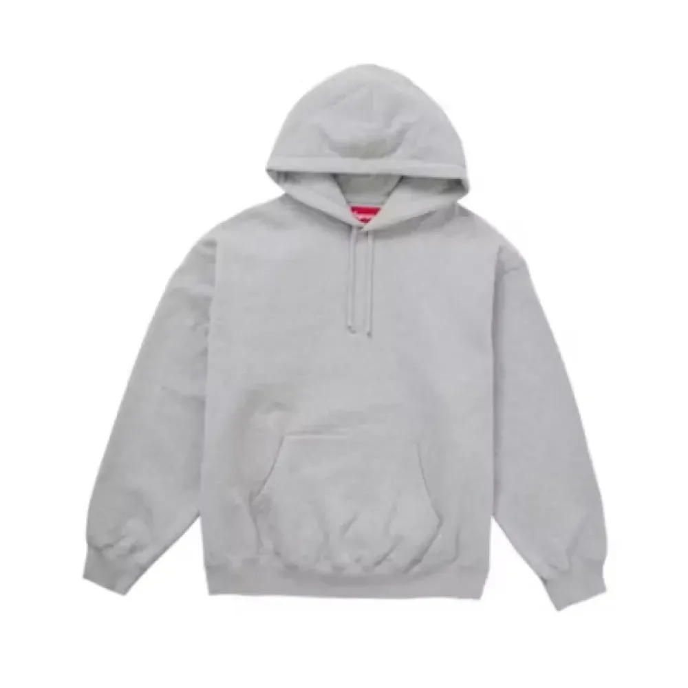 Supreme Satin Applique Hoodie Sweatshirt (FW24) Heather Grey