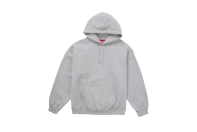 Supreme Satin Applique Hoodie Sweatshirt (FW24) Heather Grey 02