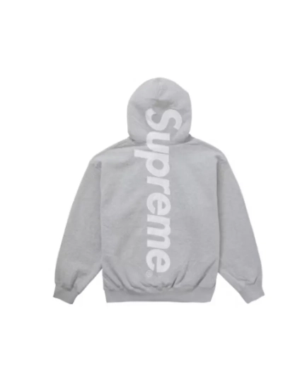 Supreme Satin Applique Hoodie Sweatshirt (FW24) Heather Grey 01