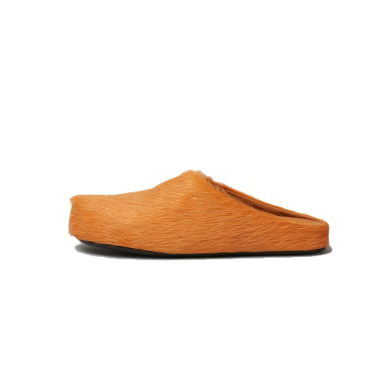 PKGoden Yellow long-hair calfskin Fussbett sabot Marni Slides