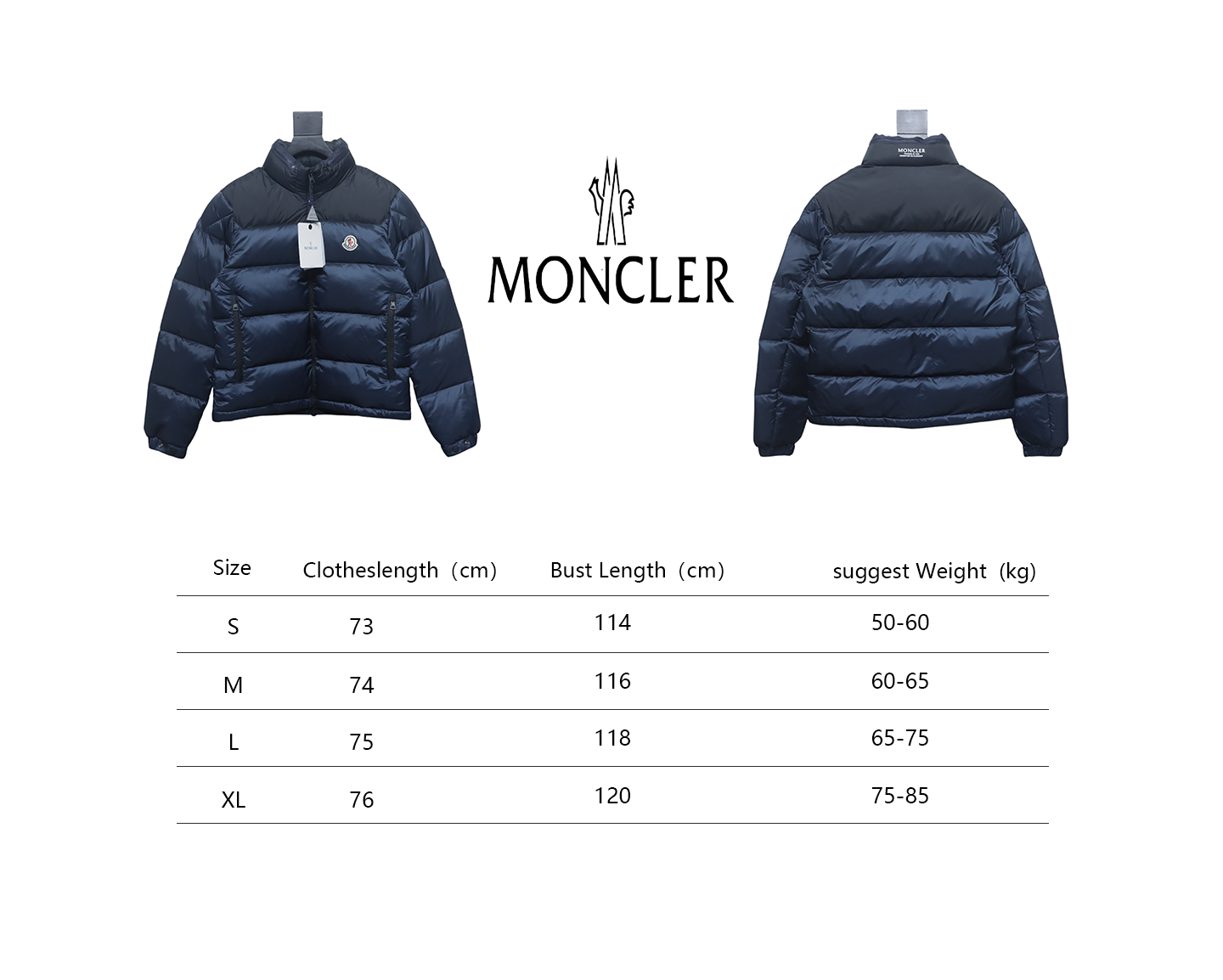 Moncler label patchwork color stand collar down jacket (new national standard 80 down)