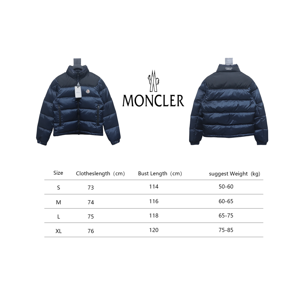 Moncler label patchwork color stand collar down jacket (new national standard 80 down)