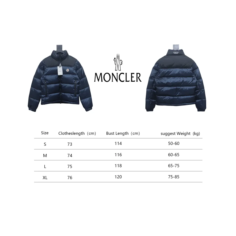 Moncler label patchwork color stand collar down jacket (new national standard 80 down)
