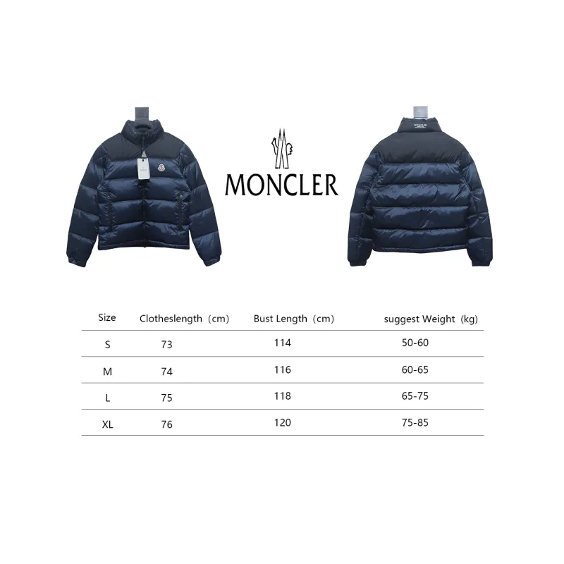 Moncler label patchwork color stand collar down jacket (new national standard 80 down)