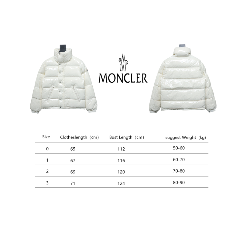 Moncler lacquered stand collar down jacket