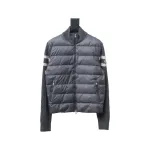 Moncler MC Spliced ​​Wool Sleeve Stand Collar Thin Velvet Down Jacket 2