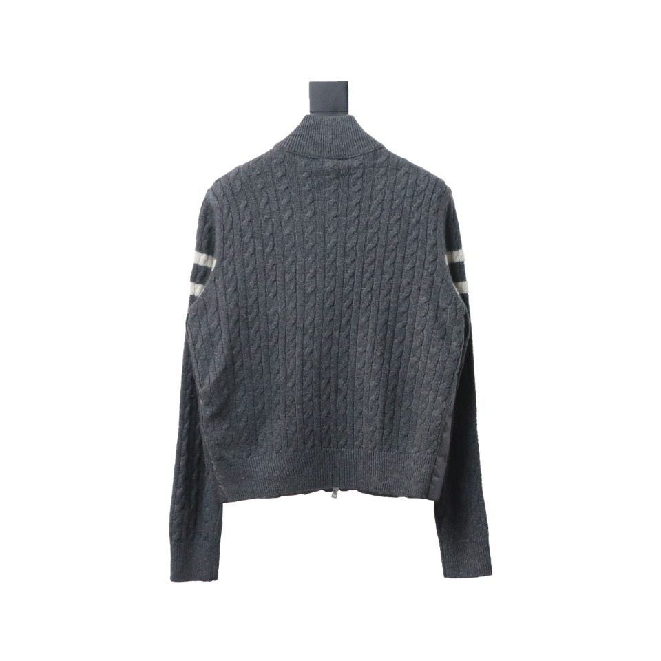 Moncler MC Spliced ​​Wool Sleeve Stand Collar Thin Velvet Down Jacket 2