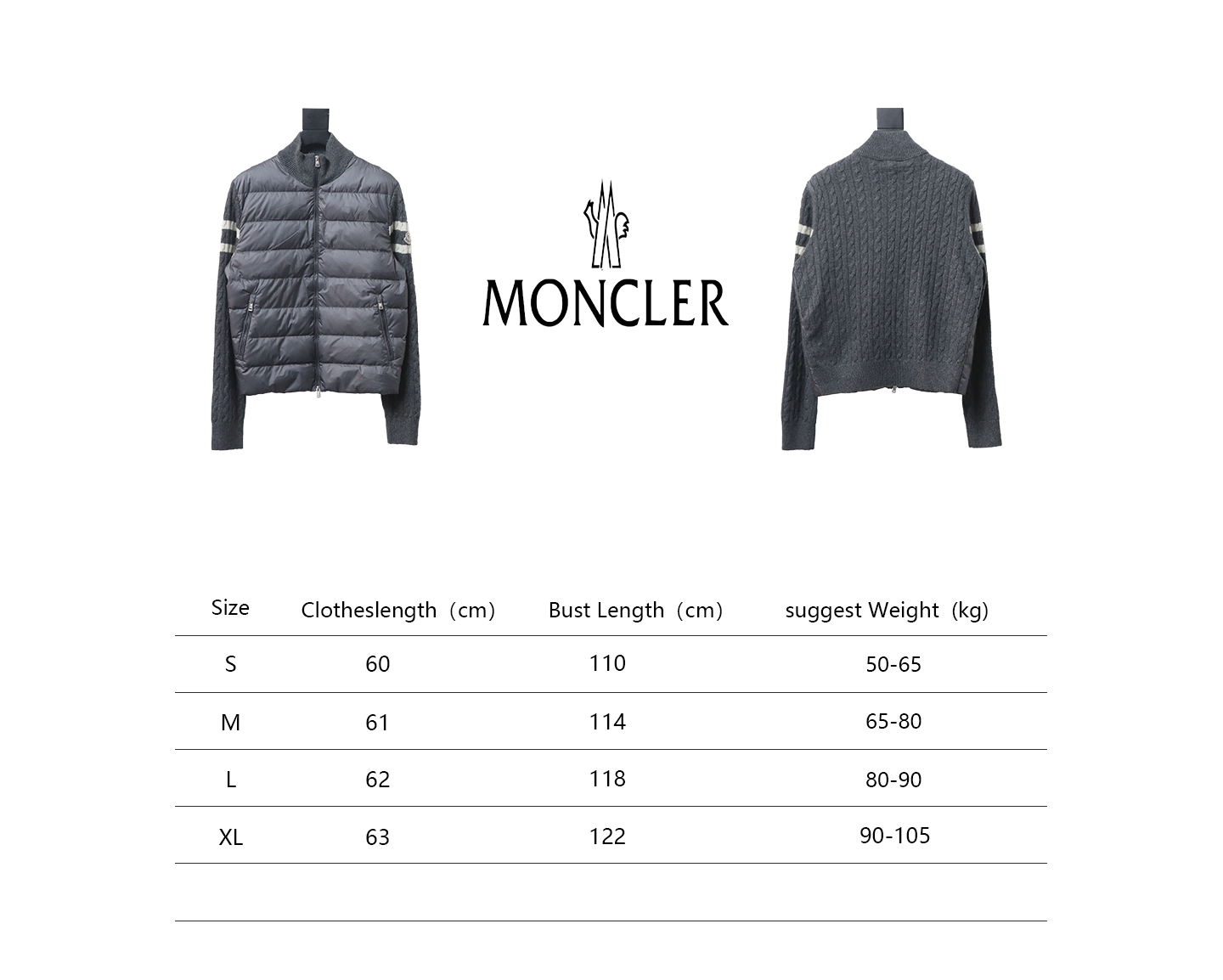 Moncler MC Spliced ​​Wool Sleeve Stand Collar Thin Velvet Down Jacket 2