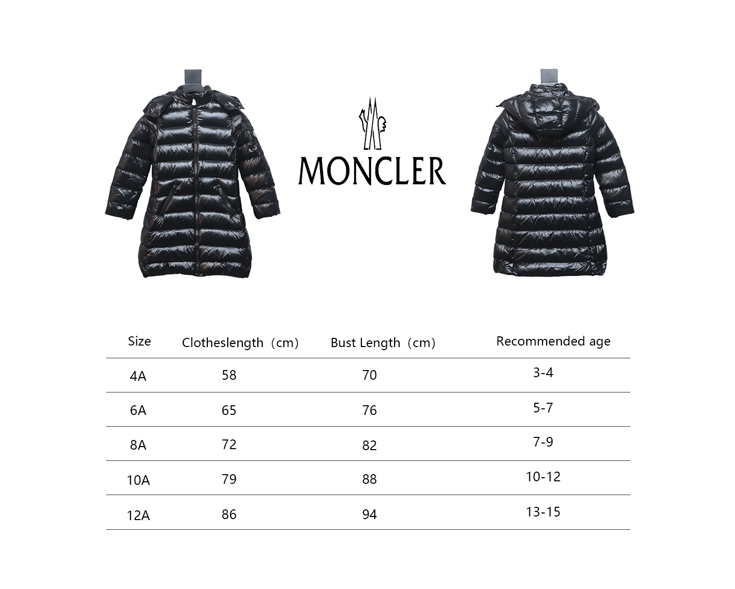 Moncler moka girls new felt patchwork children's long down jacket
