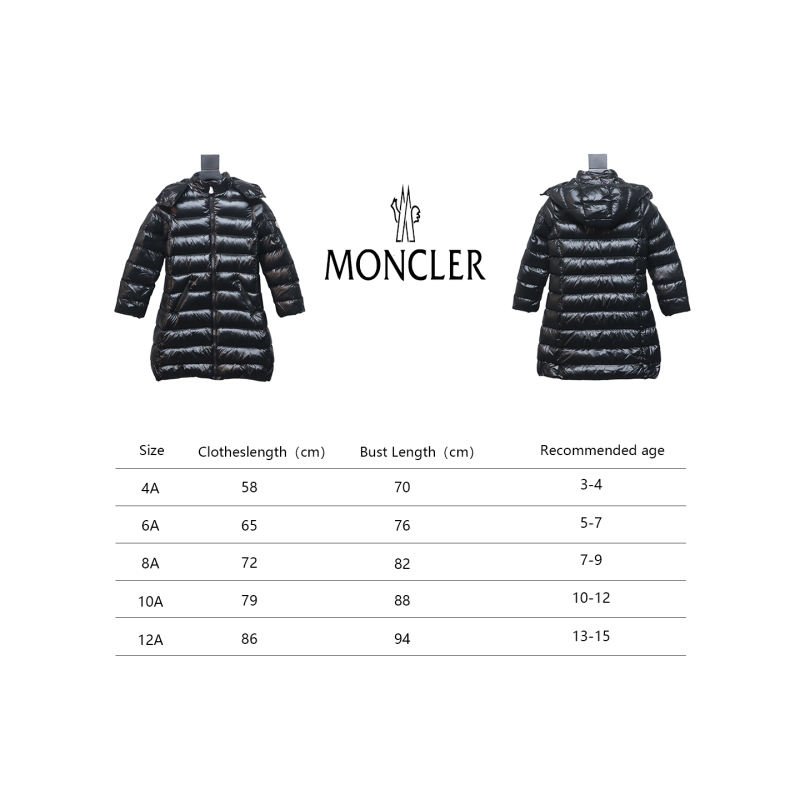 Moncler moka girls new felt patchwork children's long down jacket