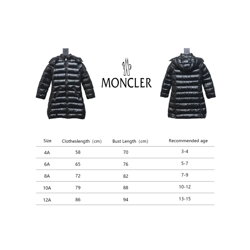 Moncler moka girls new felt patchwork children's long down jacket