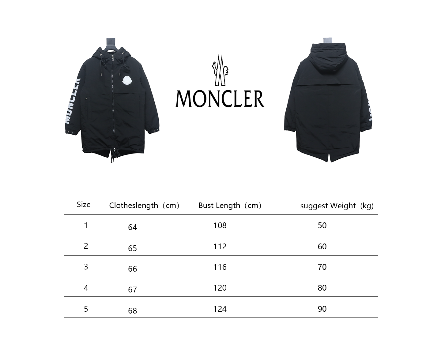 Moncler sleeve LOGO letter long jacket