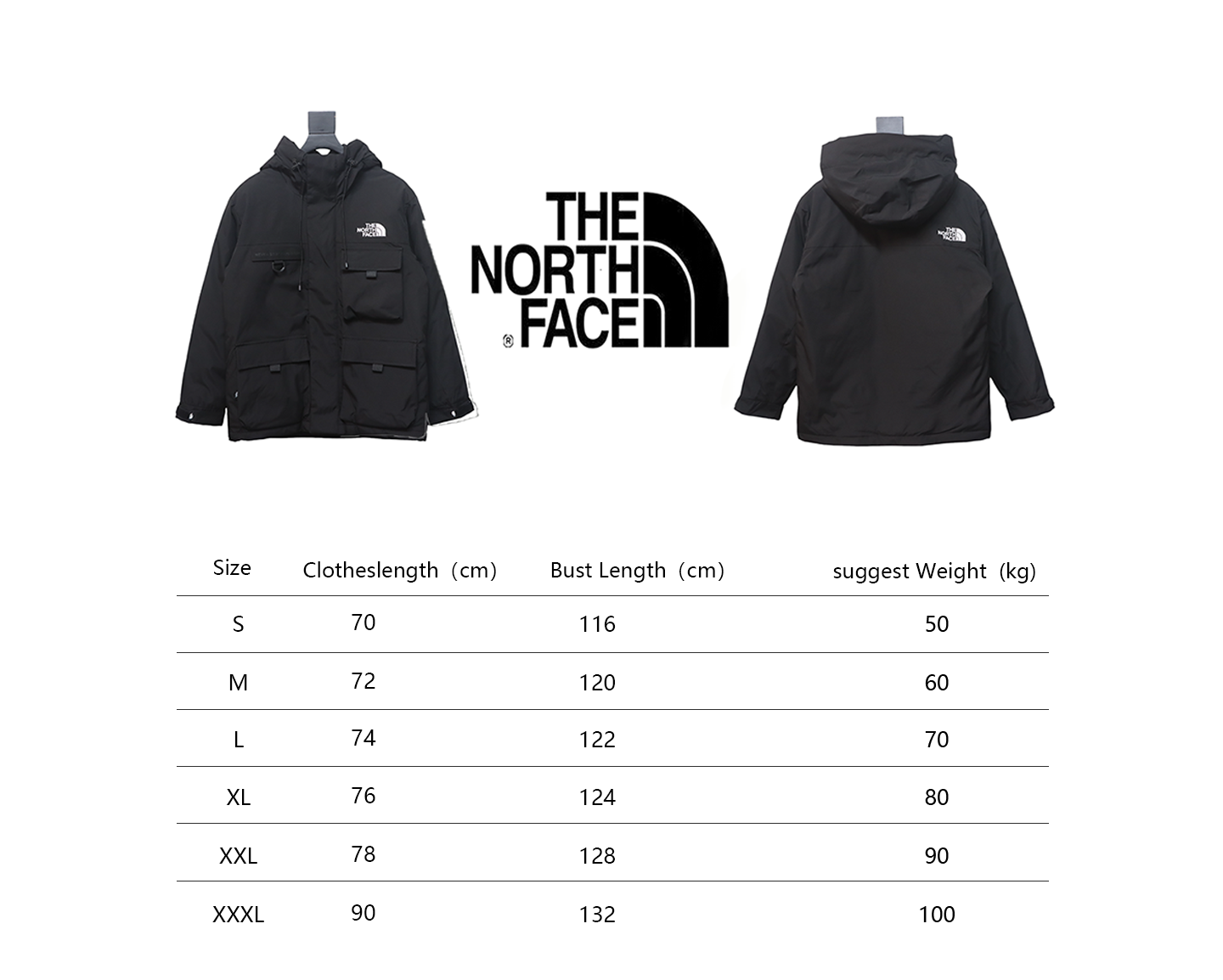 North Face logo letter workwear down jacket 1