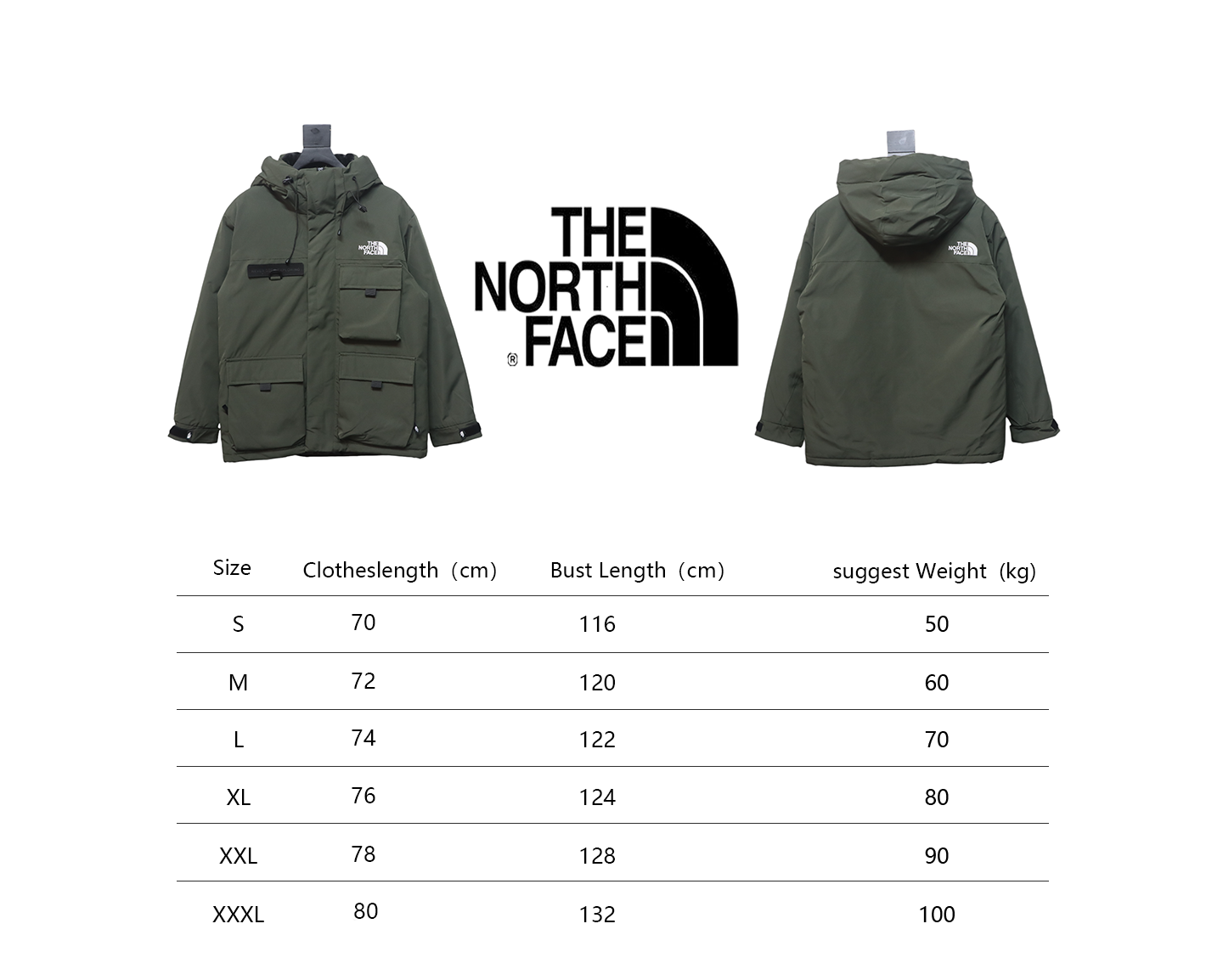 North Face logo letter workwear down jacket 2