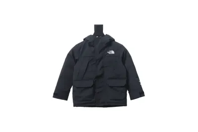 THE NORTH FACE brand logo embroidery hooded fur collar zipper down jacket for children 1 01