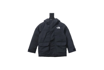THE NORTH FACE brand logo embroidery hooded fur collar zipper down jacket for children 1 01