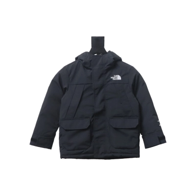 THE NORTH FACE brand logo embroidery hooded fur collar zipper down jacket for children 1 01