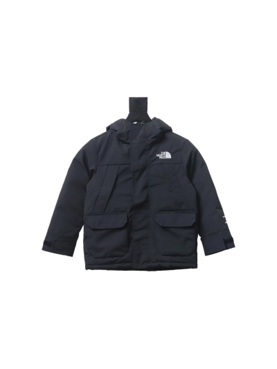 THE NORTH FACE brand logo embroidery hooded fur collar zipper down jacket for children 1 01