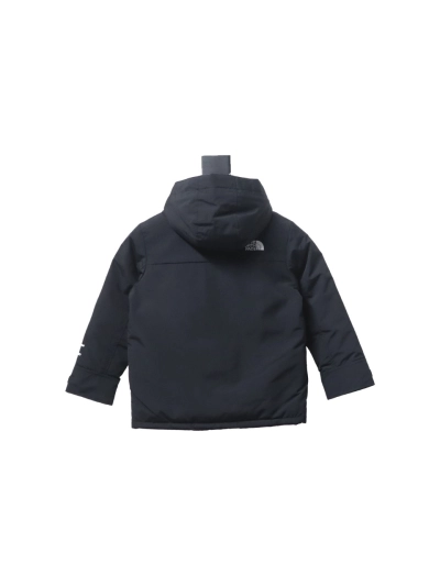 THE NORTH FACE brand logo embroidery hooded fur collar zipper down jacket for children 1 02