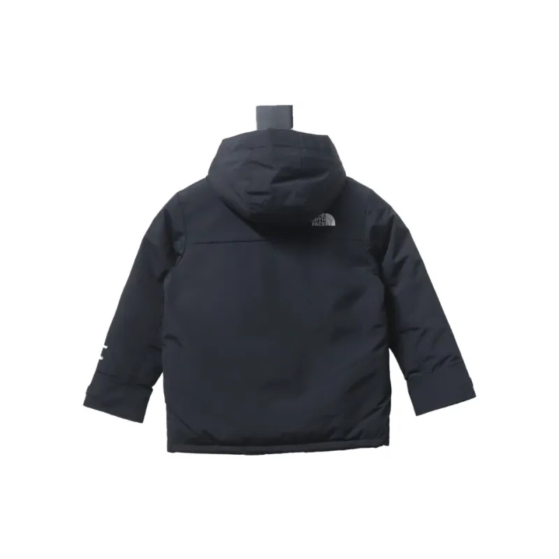 THE NORTH FACE brand logo embroidery hooded fur collar zipper down jacket for children 1