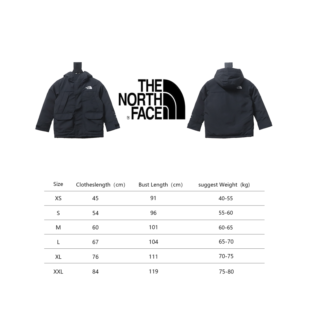 THE NORTH FACE brand logo embroidery hooded fur collar zipper down jacket for children 1