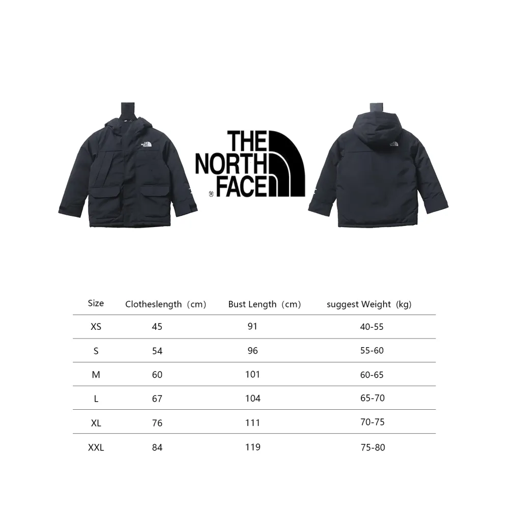 THE NORTH FACE brand logo embroidery hooded fur collar zipper down jacket for children 1