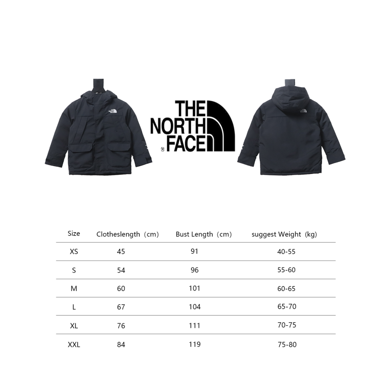 THE NORTH FACE brand logo embroidery hooded fur collar zipper down jacket for children 1