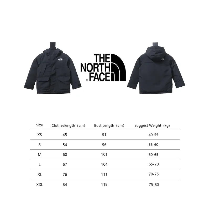 THE NORTH FACE brand logo embroidery hooded fur collar zipper down jacket for children 1