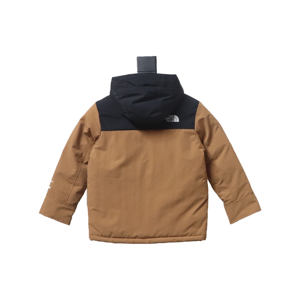 THE NORTH FACE brand logo embroidery hooded fur collar zipper down jacket for children 2