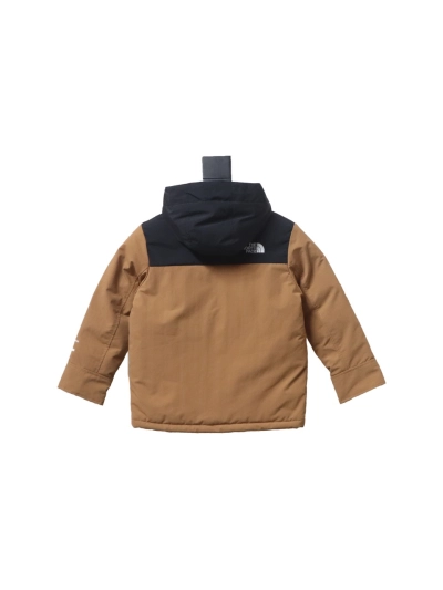 THE NORTH FACE brand logo embroidery hooded fur collar zipper down jacket for children 2 02
