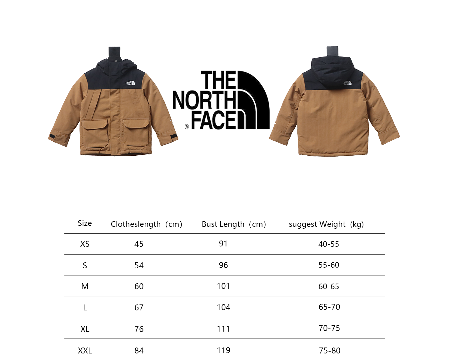 THE NORTH FACE brand logo embroidery hooded fur collar zipper down jacket for children 2