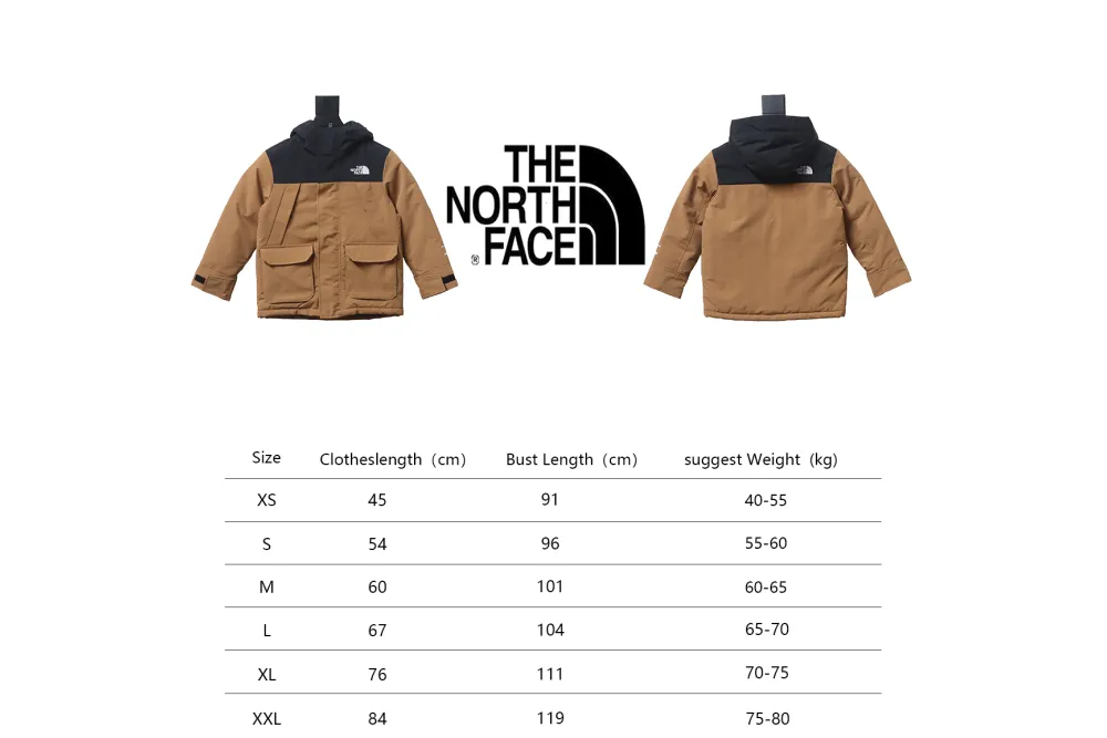 THE NORTH FACE brand logo embroidery hooded fur collar zipper down jacket for children 2