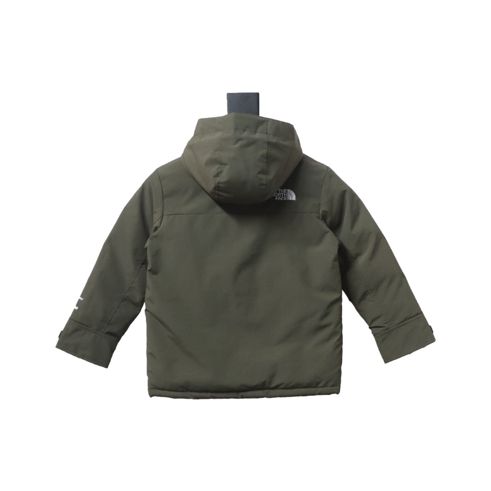 THE NORTH FACE brand logo embroidery hooded fur collar zipper down jacket for children 3
