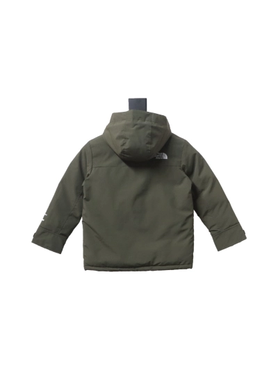 THE NORTH FACE brand logo embroidery hooded fur collar zipper down jacket for children 3 02