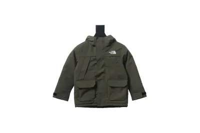 THE NORTH FACE brand logo embroidery hooded fur collar zipper down jacket for children 3 01